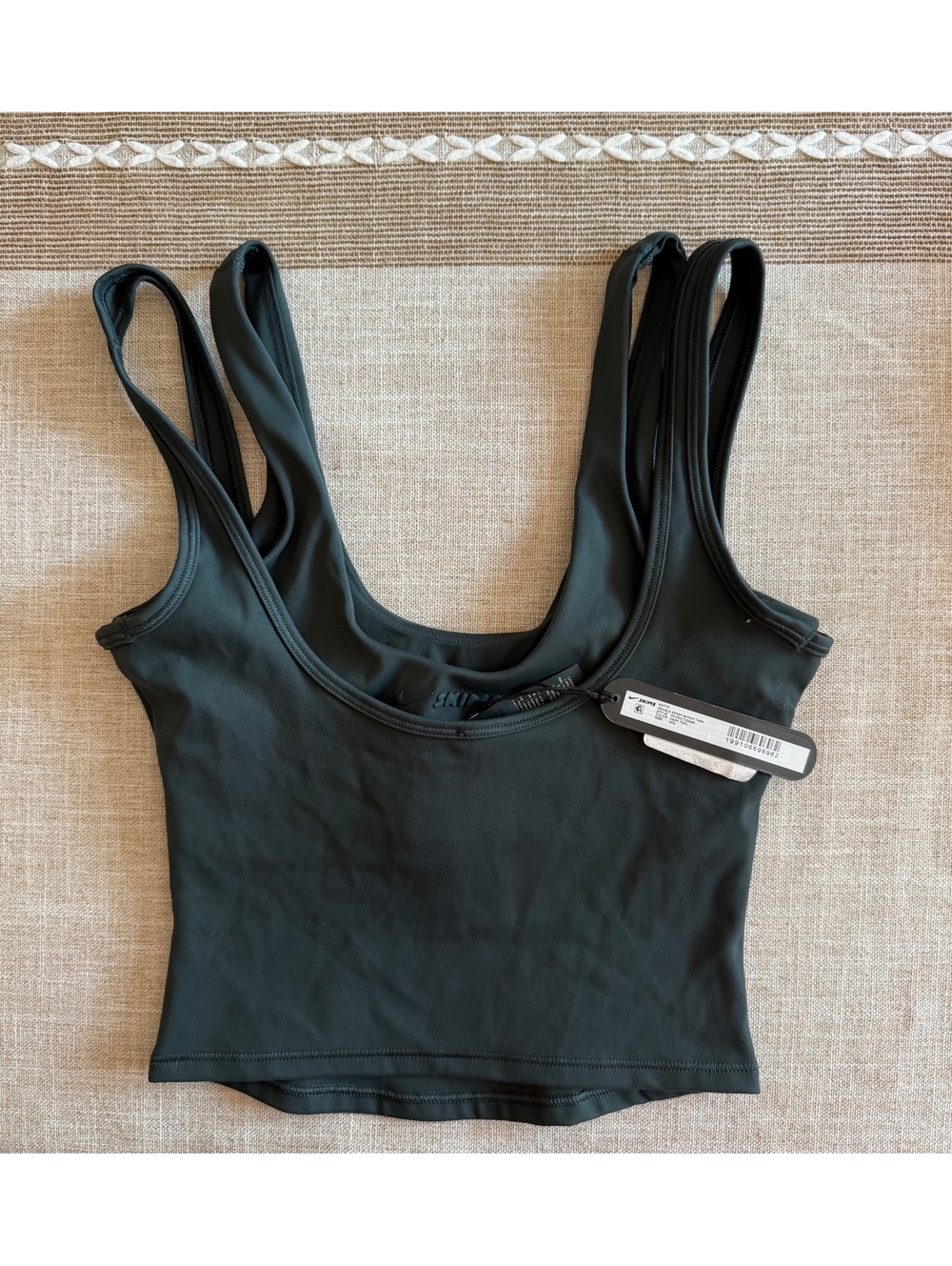 Nike Skims Matte Double Strap Scoop Tank Top Dark Teal XXS